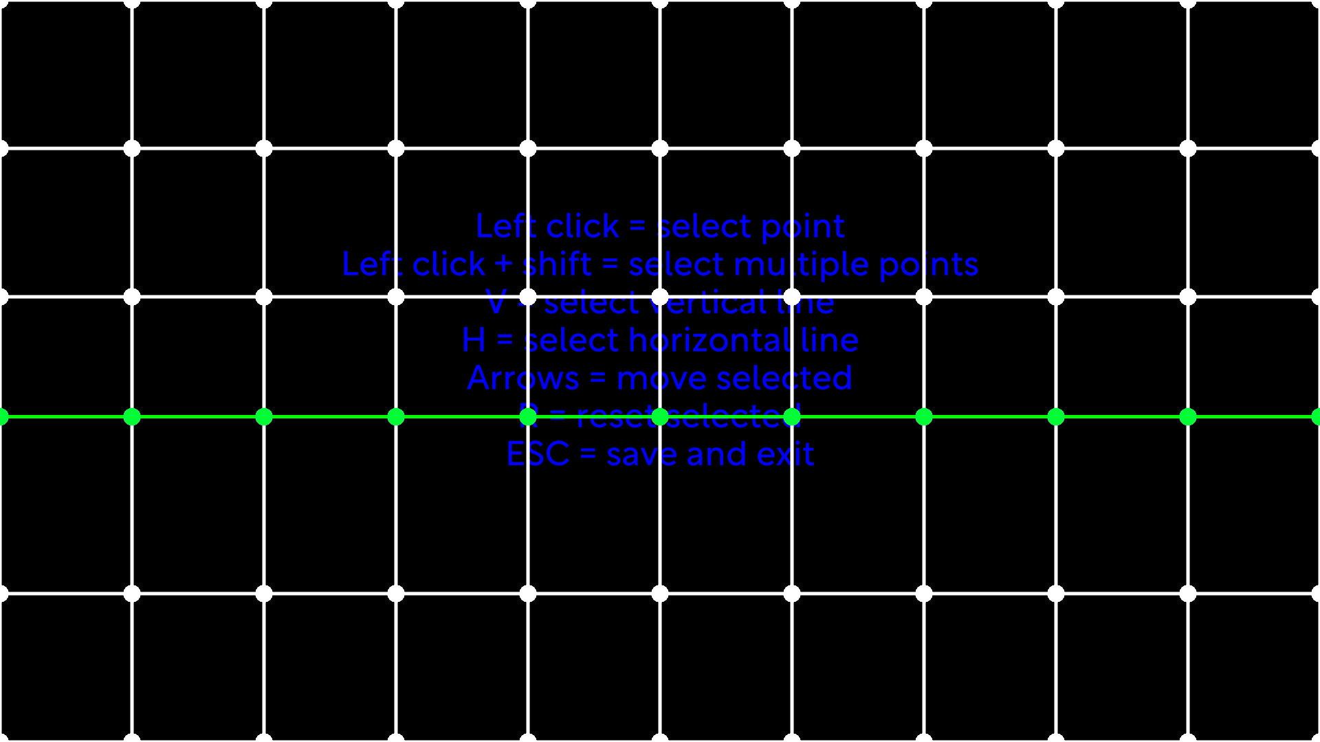 Warp grid selecting horizontal line