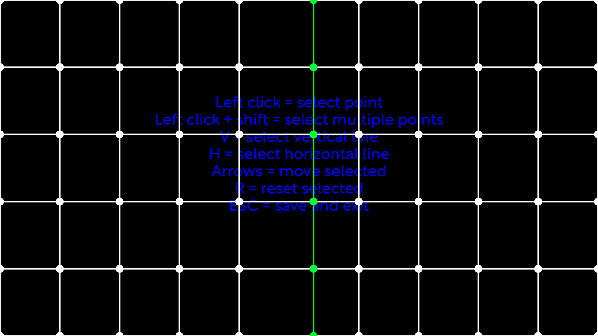 Warp grid selecting verical line