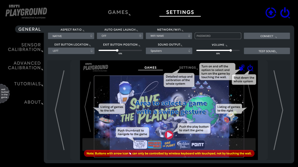 INITI Playground settings tab